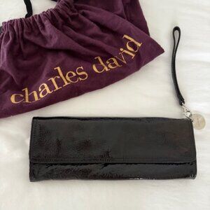 Charles David Black Patent Leather Purse